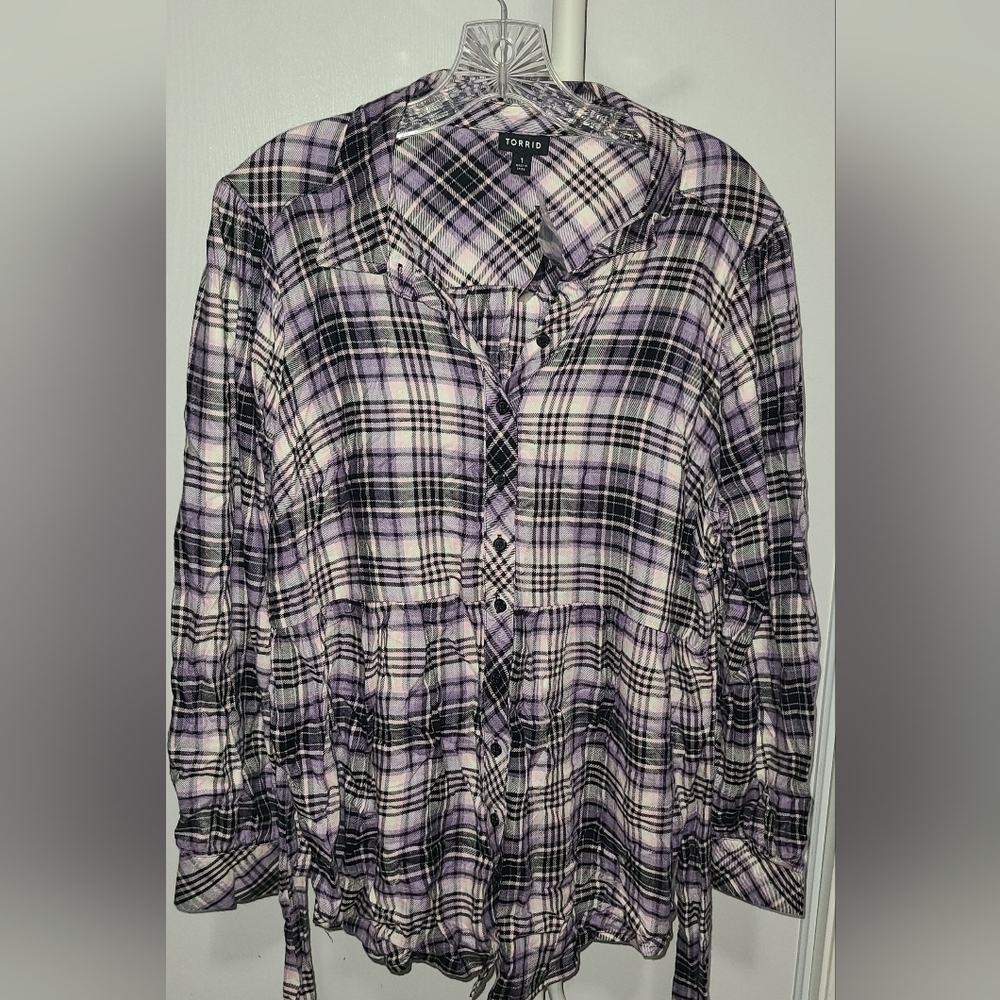 Torrid Multi-Color Plaid Shirt